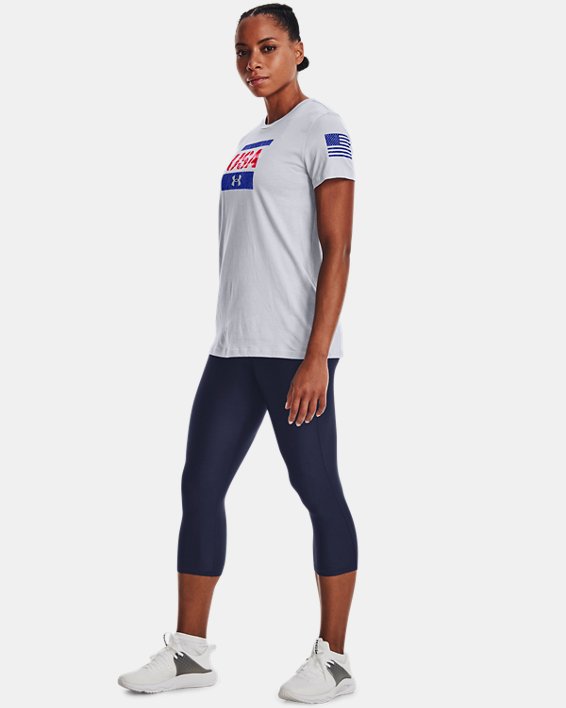 Women's UA Freedom USA T-Shirt, Gray, pdpMainDesktop image number 2